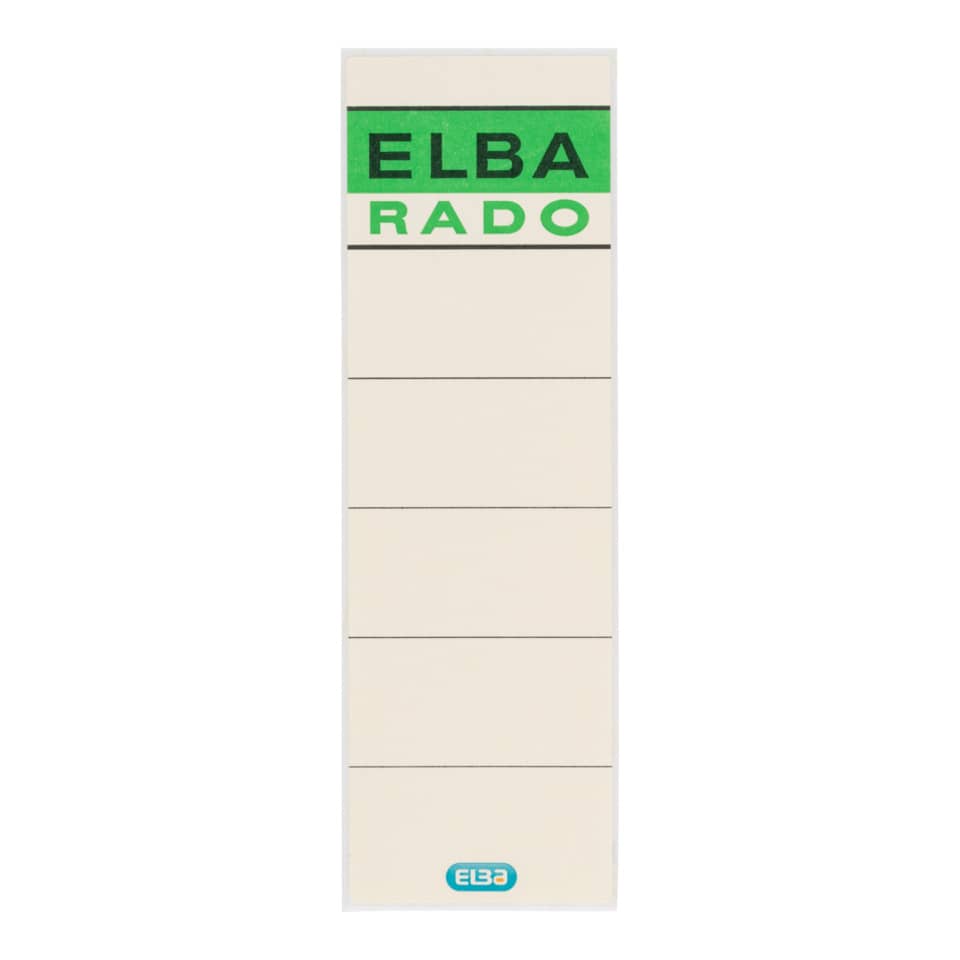 Ordnerrückenschild rado selbstklebend, 59 x 190 mm, kurz/breit, 10 Stück, chamois ELBA 100420953 ELBA 100420953 04617CH SK 10ST