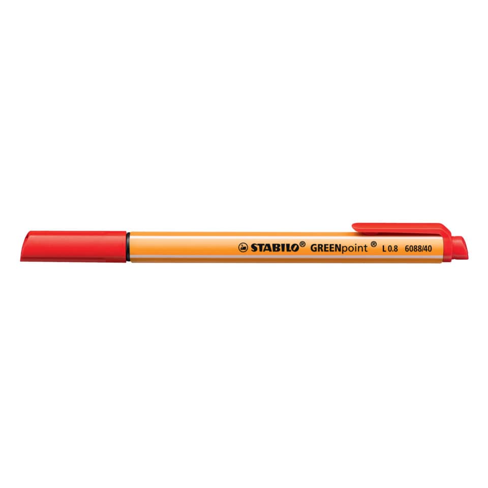 Faserschreiber GREENpoint®, 0,8 mm, rot STABILO 6088/40