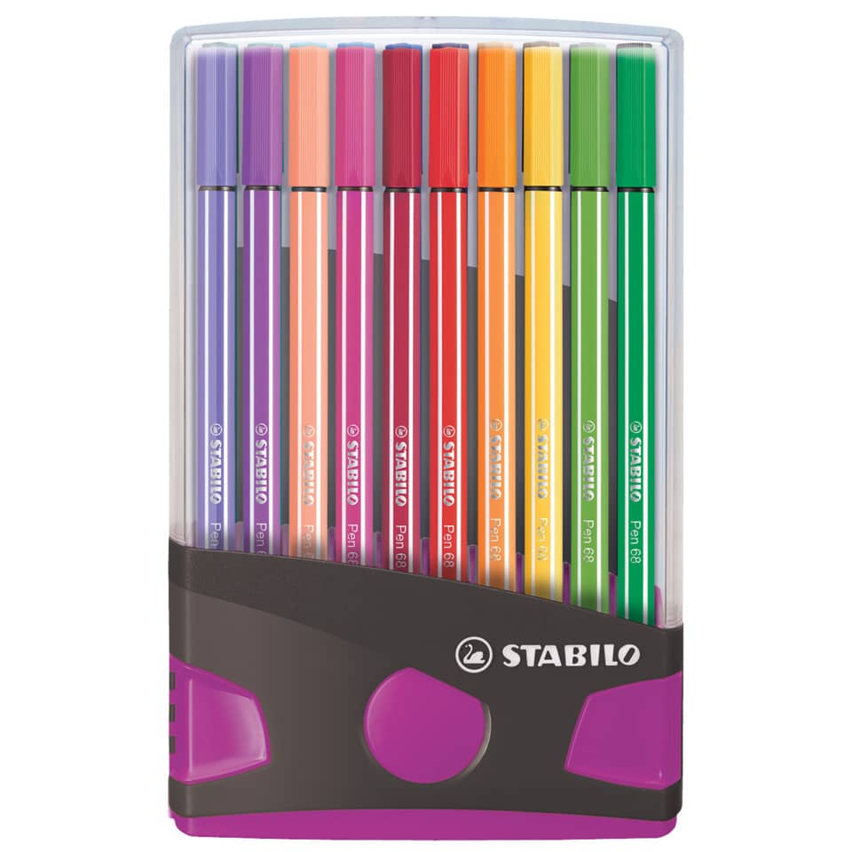 Fasermaler Pen 68 ColorParade, anthrazit/pink mit 20 Stiften STABILO 6820-04-03 STABILO 6820-04-03 ColorParade