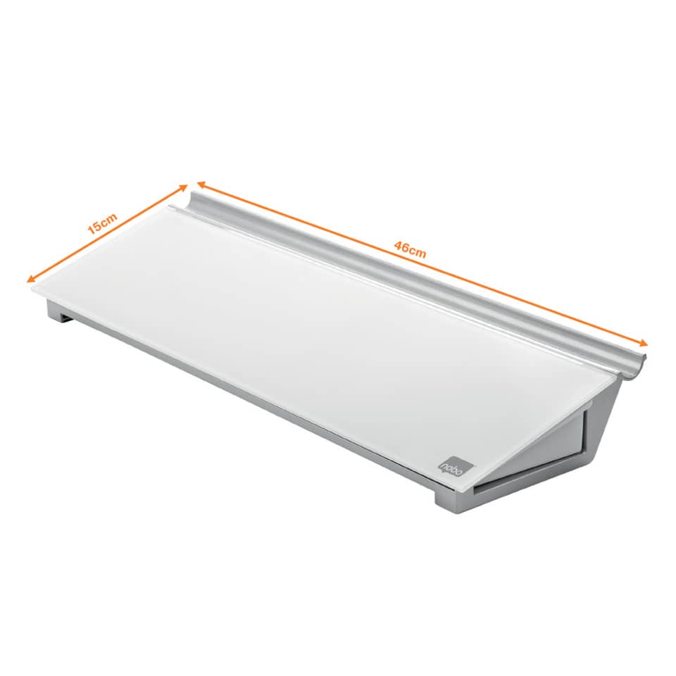 Glas Desktop-Memoboard, Glas/Aluminium, 460 x 140 x 60 mm, weiß NOBO 1905174
