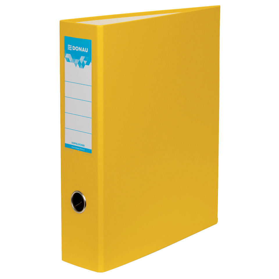 Bankordner, A4, 7,5cm, PP, gelb DONAU 3972001-11 DONAU 3972001-11 Doppelmechanik