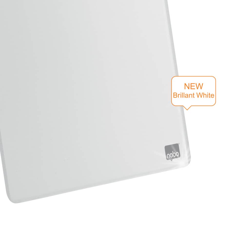 Glas Desktop-Notizboard, A4, aufstellbar, mit Dokumentenklammer, weiß NOBO 1905173