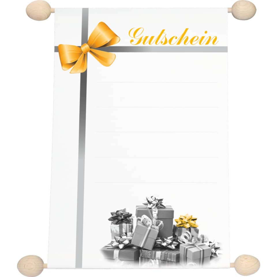 Gutschein Idee & Stil neutral mit Schleife, A5 RNK 2874 RNK 2874   neutral