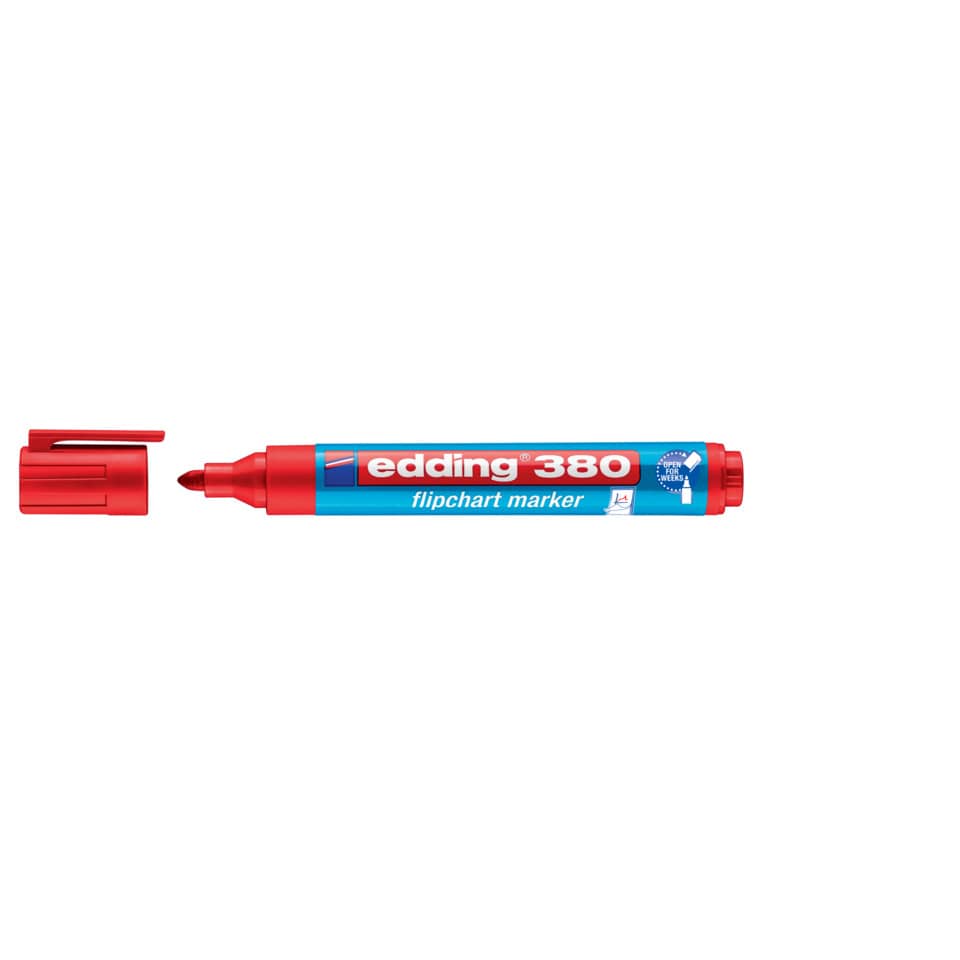 Flipchartmarker 380, 1,5-3mm, Rundspitze, rot EDDING 4-380002 EDDING 4-380002 nachfüllbar Rundspitze