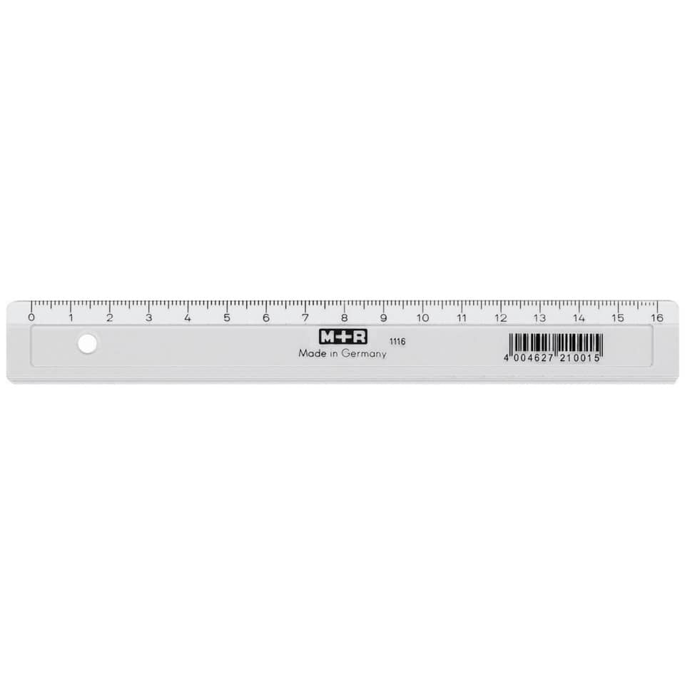 Lineal, 16cm, Plastik, glasklar M+R 711160000 M+R 711160000 Plastik