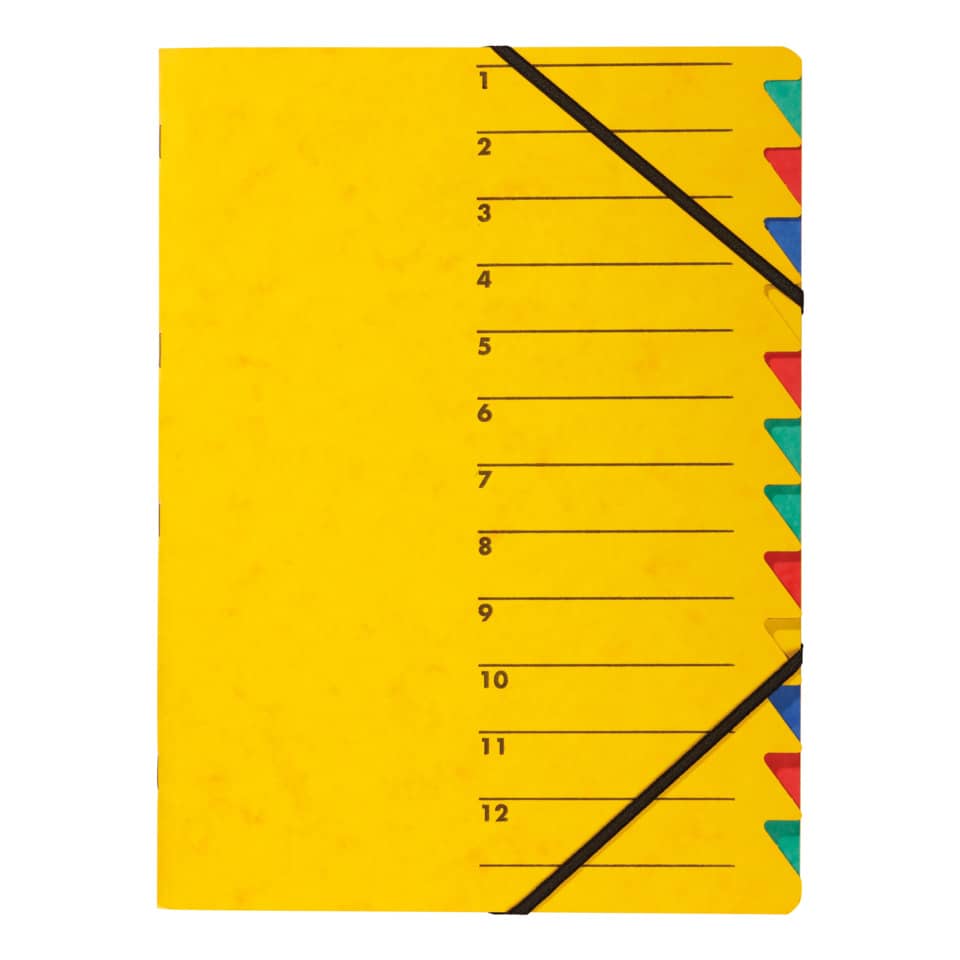 Ordnungsmappe, A4, 12-teilig, gelb PAGNA 24131-05 PAGNA 24131-05 Gummizug