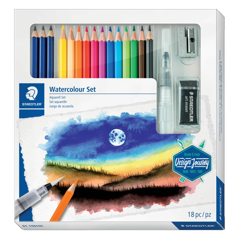 Schreibgeräteset Watercolour Set, Bleistift/Aquarellstift, blau/bunt STAEDTLER 61 14610C