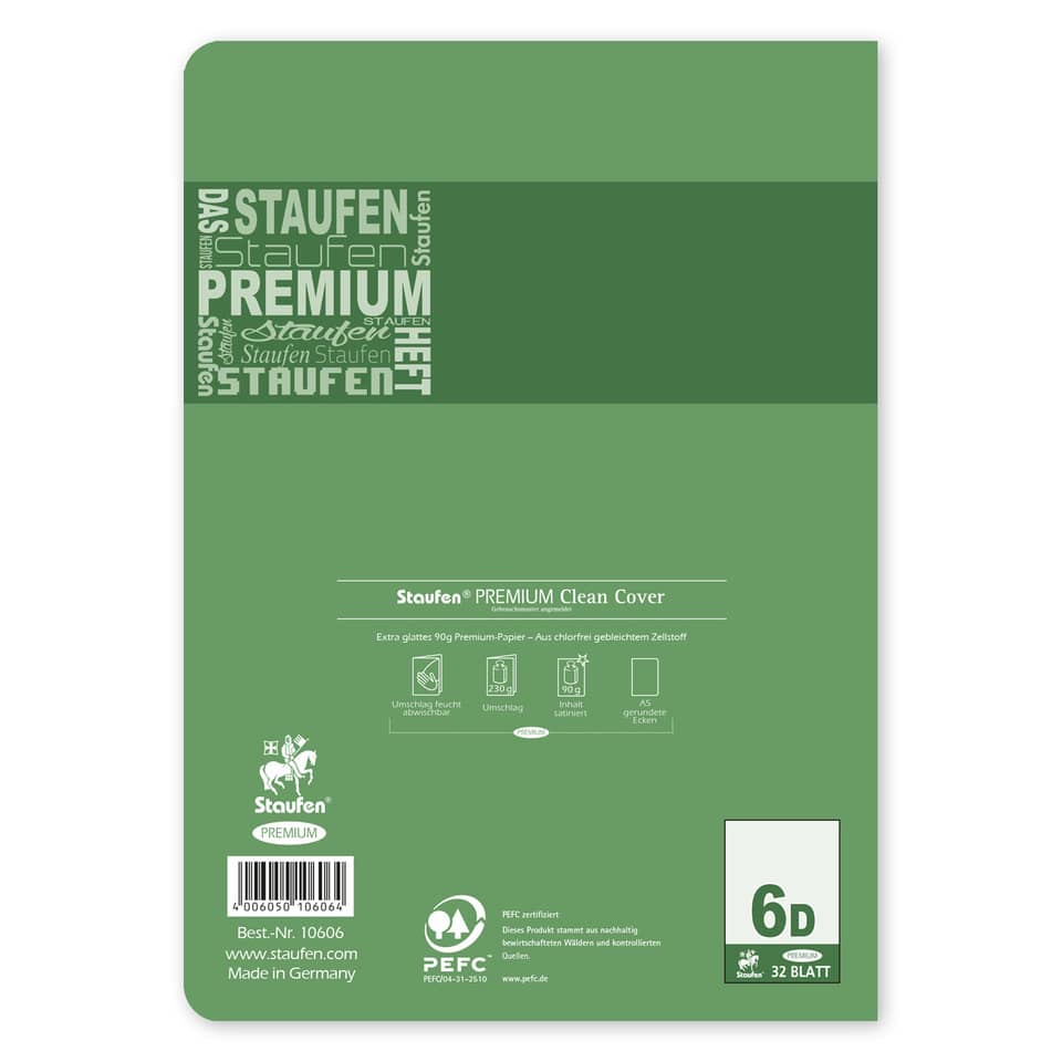 Heft, A5, 90g/m², 32 Blatt, Lin.6, blanko STAUFEN PREMIUM 734010606
