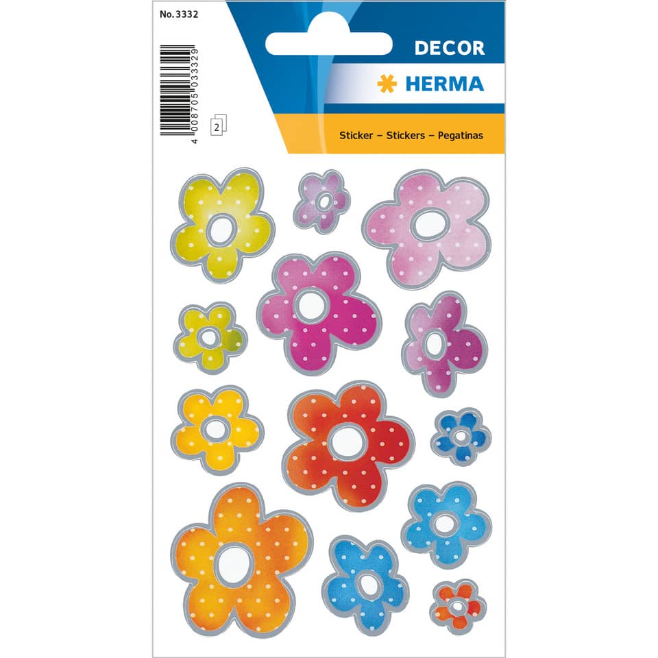 Sticker Blumen Silberprägung, 39 Stück HERMA 3332 HERMA 3332 Decorsticker Silberprägung