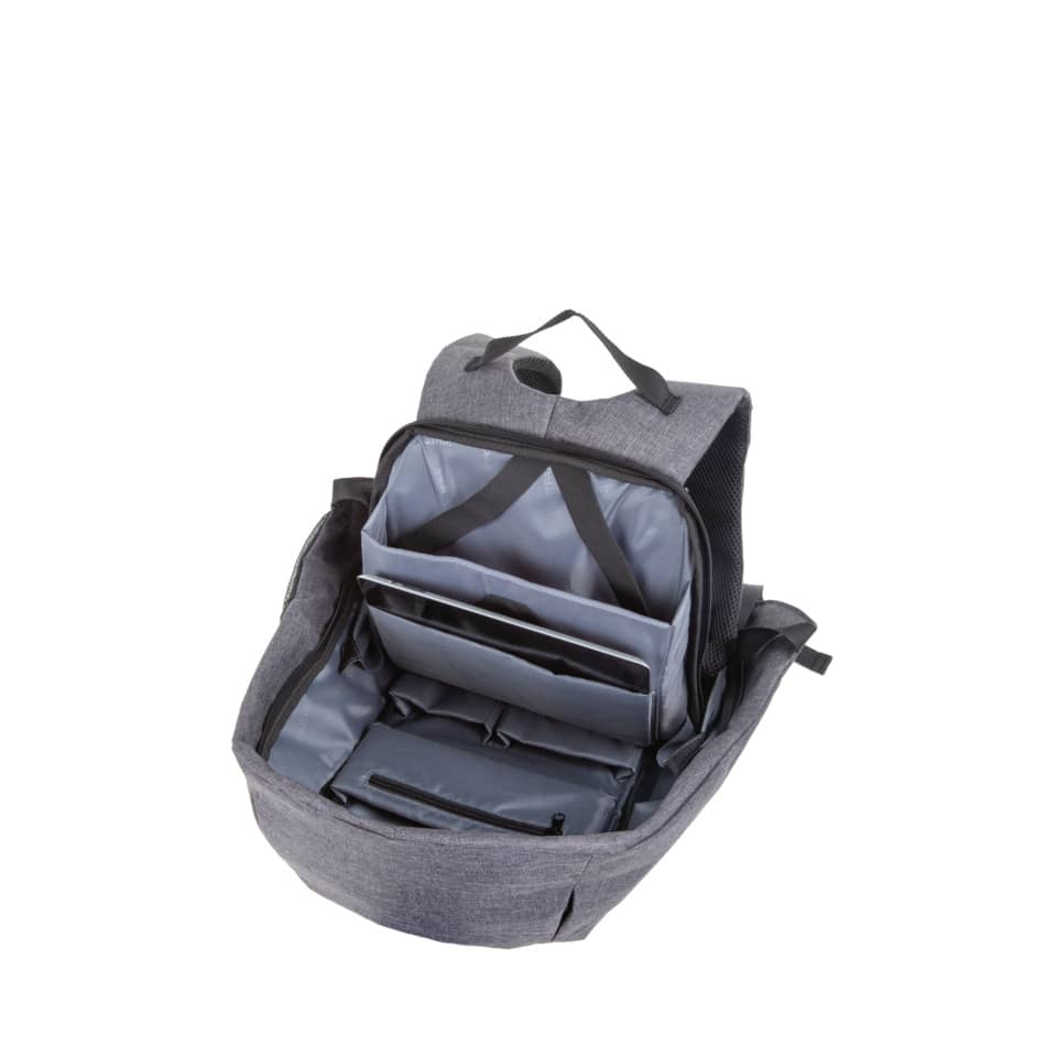Rucksack SAFEPAK, 310 x 450 x 150 mm, 600D Polyester, grau LIGHTPAK 46153 LIGHTPAK 46153 31x45x15cm