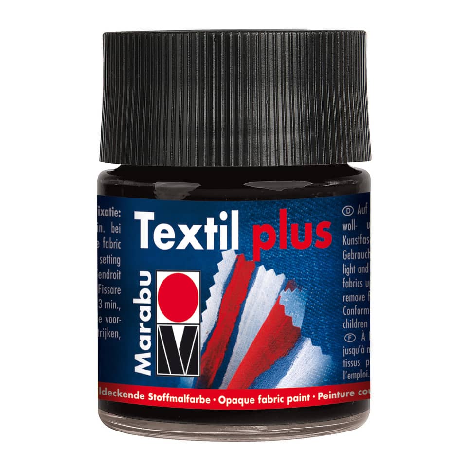Textilfarbe Plus, 50ml, schwarz MARABU 17150 005 073 MARABU 1715 05 073  50ml