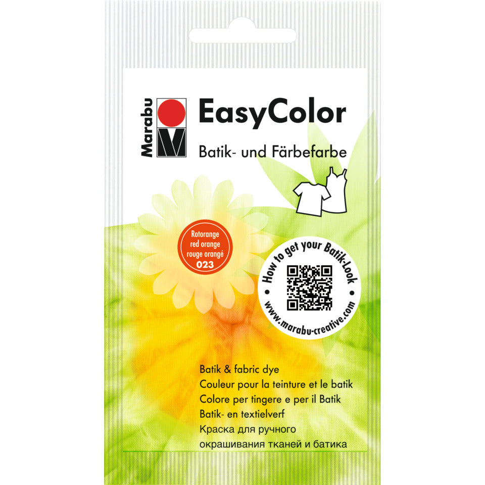 Batik-und Färbefarbe Easy Color, 25g, rotorange MARABU 17350 022 023 MARABU 1735 22 023/25g Easy C.