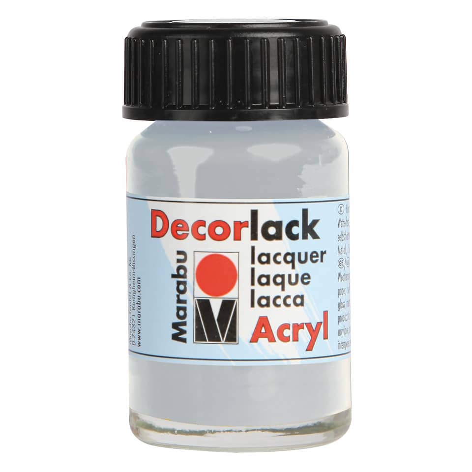 Decorlack Acryl, 15ml, metallic silber  l MARABU 11300 039 782 MARABU 1130 39 782  15ml