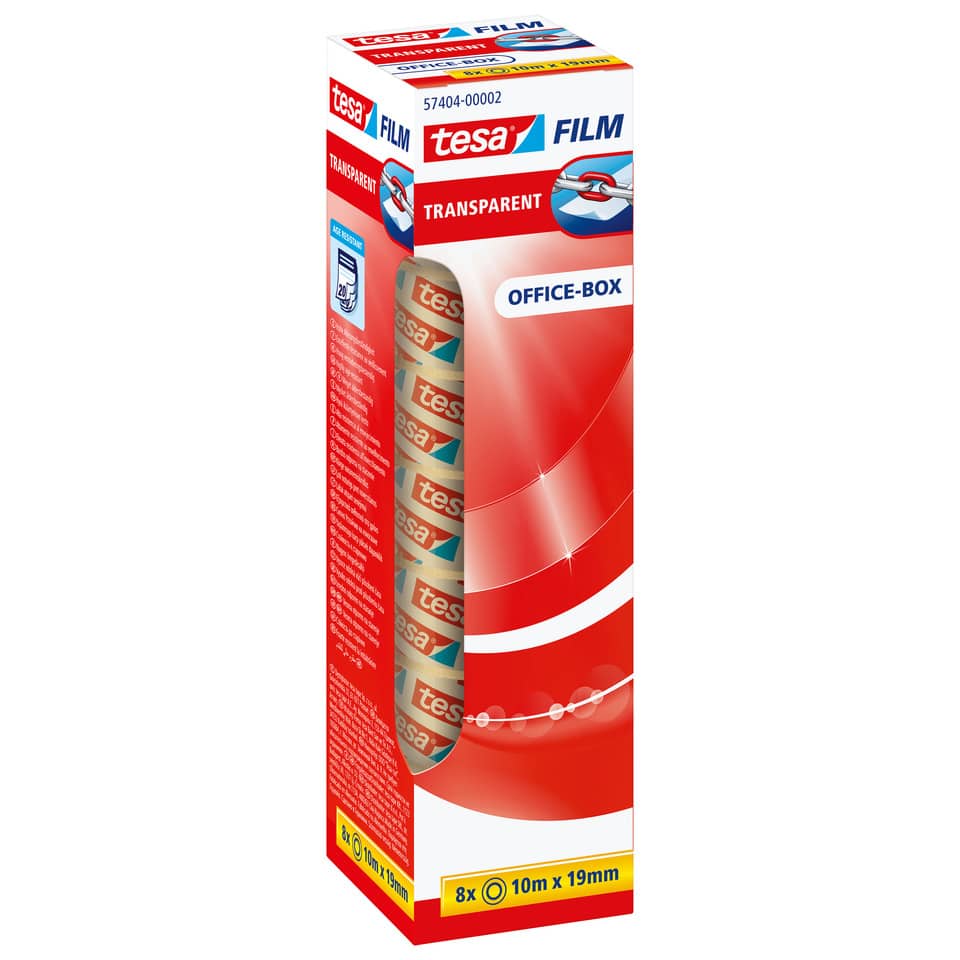 Klebefilm tesafilm® Office-Box, 10mx19mm, 8 Rollen, transparent TESA 57404-00002-04 TESA 57404-00002-04 OfficeBox