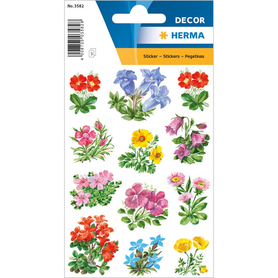 Sticker Gebirgsblumen, 36 Stück HERMA 3582