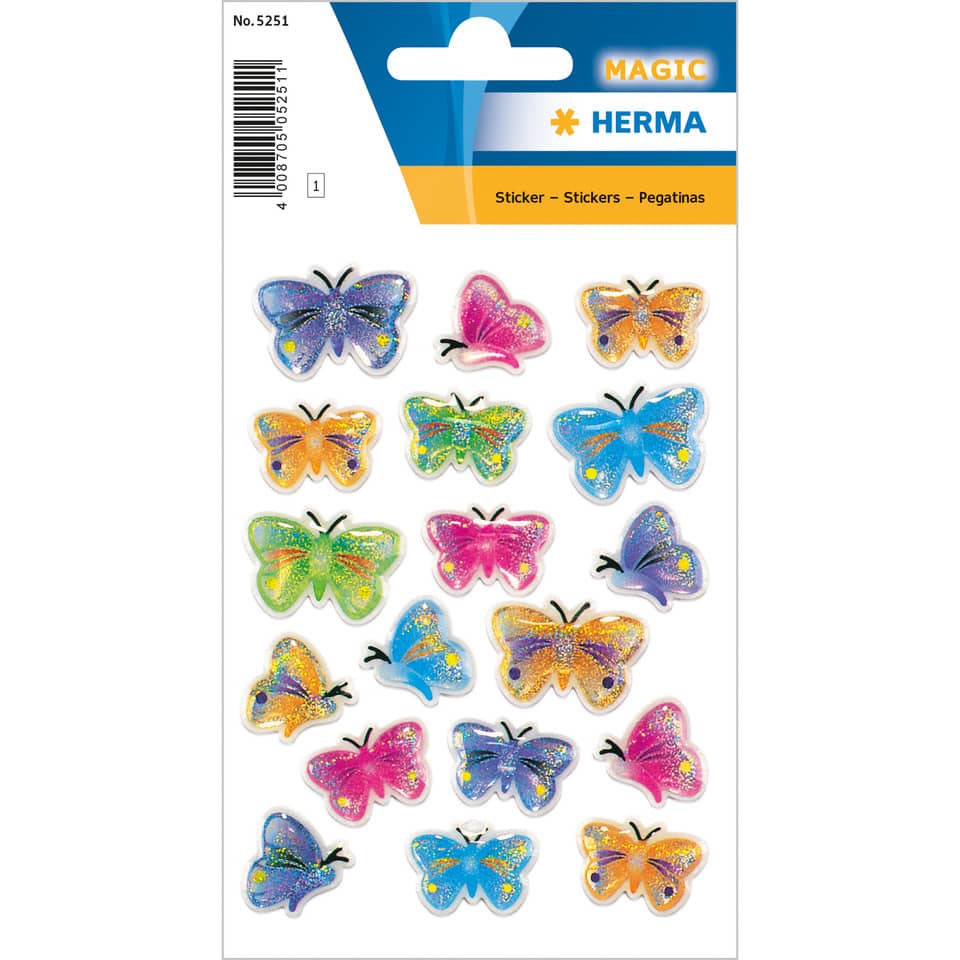 Sticker Schmetterlinge, Stone, 18 Stück HERMA 5251 HERMA 5251 Magic Stonesticker