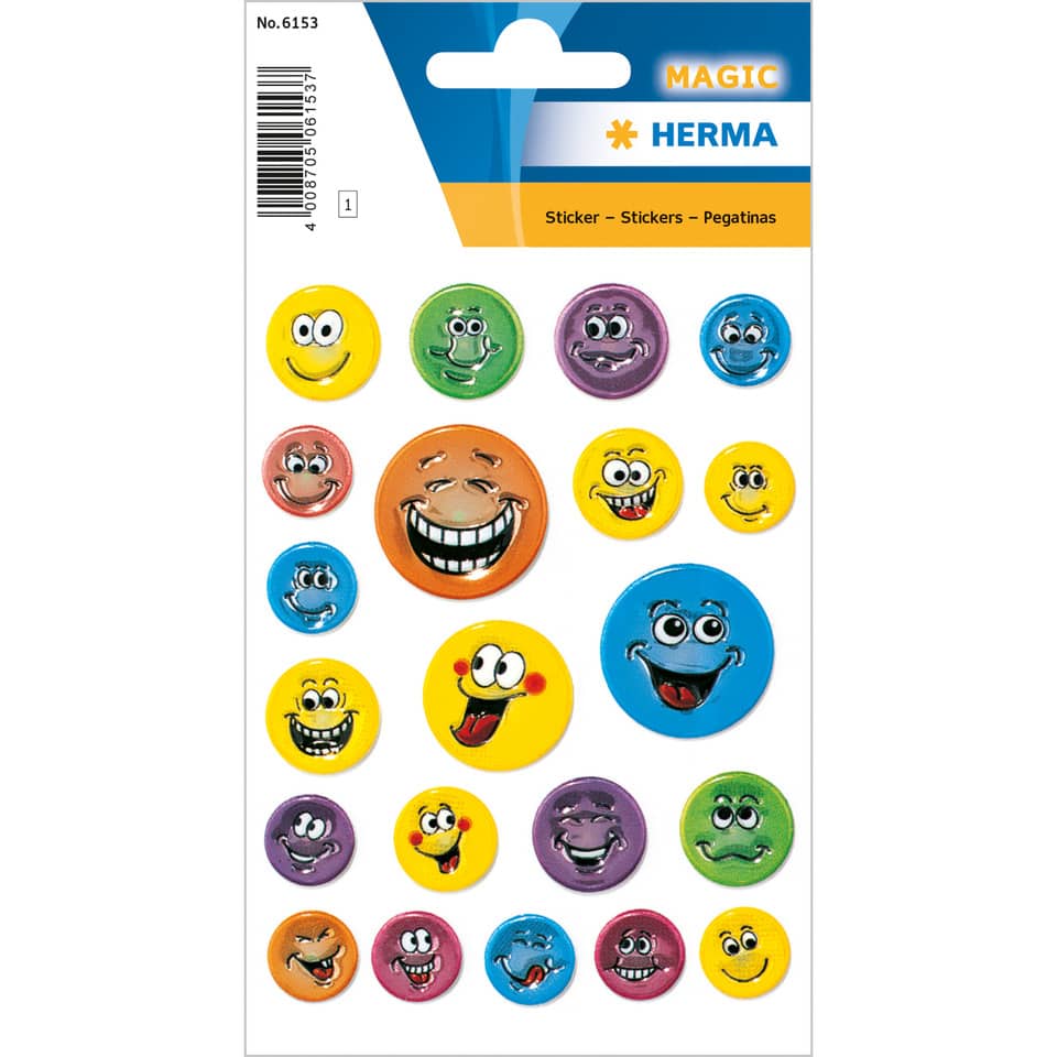 Sticker Gesichter, geprägt, 21 Stück HERMA 6153 HERMA 6153 Magicsticker
