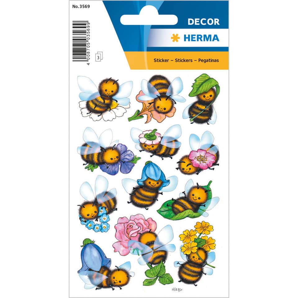 Sticker Lustige Bienen, 36 Stück HERMA 3569