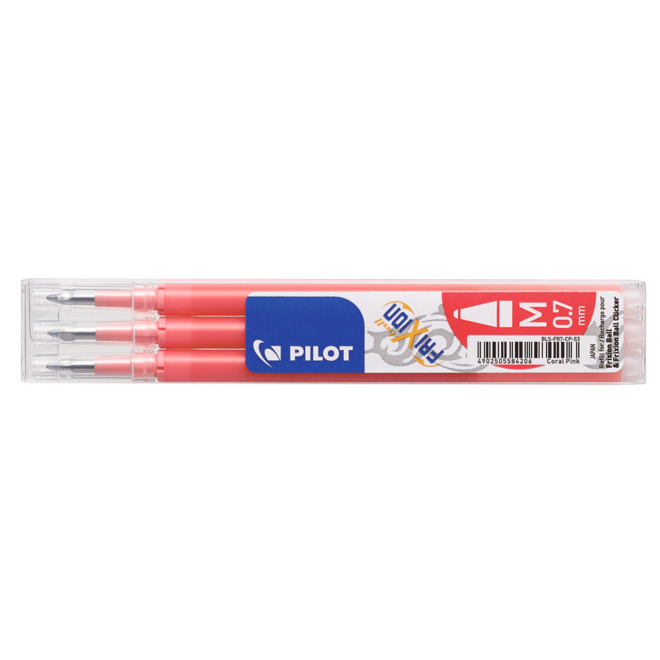 Tintenrollermine FriXion Ball/Clicker, 0,4mm, 3 Stück, koralle PILOT BLS-FR7-CP-S3 PILOT BLS-FR7-CP-S3 2261019F