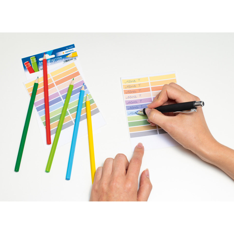 Sticker Stiftetiketten, 10x46mm, 60 Stück HERMA 15238 HERMA 15238 10mmx46mm