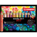 Multitalent-Stift woody 3 in 1, 10er Kartonetui "ARTY" STABILO 880/10-1-20