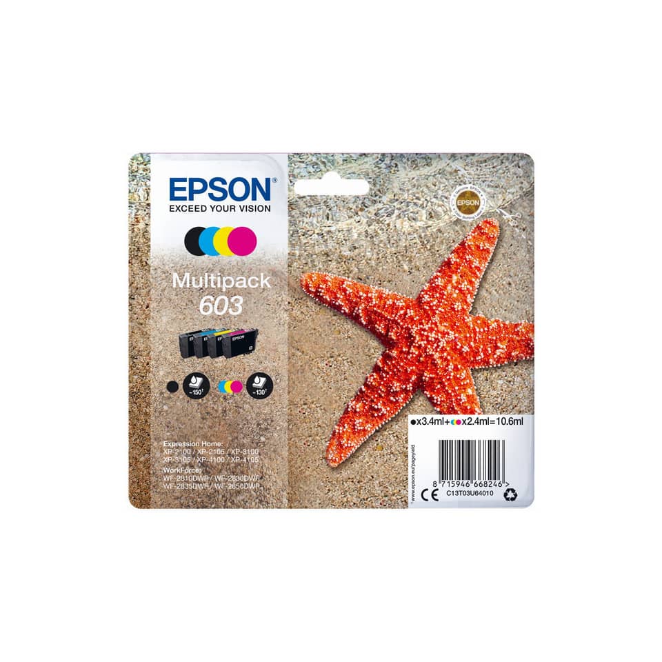 Multipack Ink Nr.603 schwarz, cyan, magenta, yellow EPSON C13T03U64010