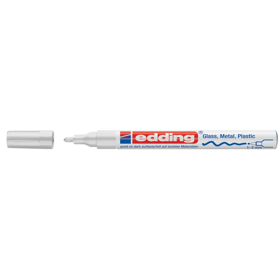 Glanzlackmarker 751, 1-2mm, Rundspitze, weiß EDDING 751-9-049