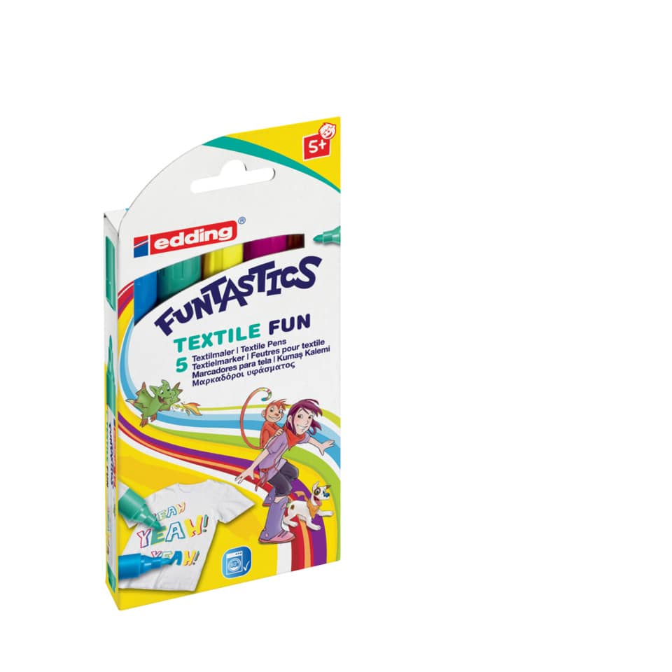 Kindertextilmaler 17 FUNTASTICS TEXTILE FUN, 5 Stück, sortiert EDDING 4-17-5 EDDING 4-17-5 Funtastics Textile