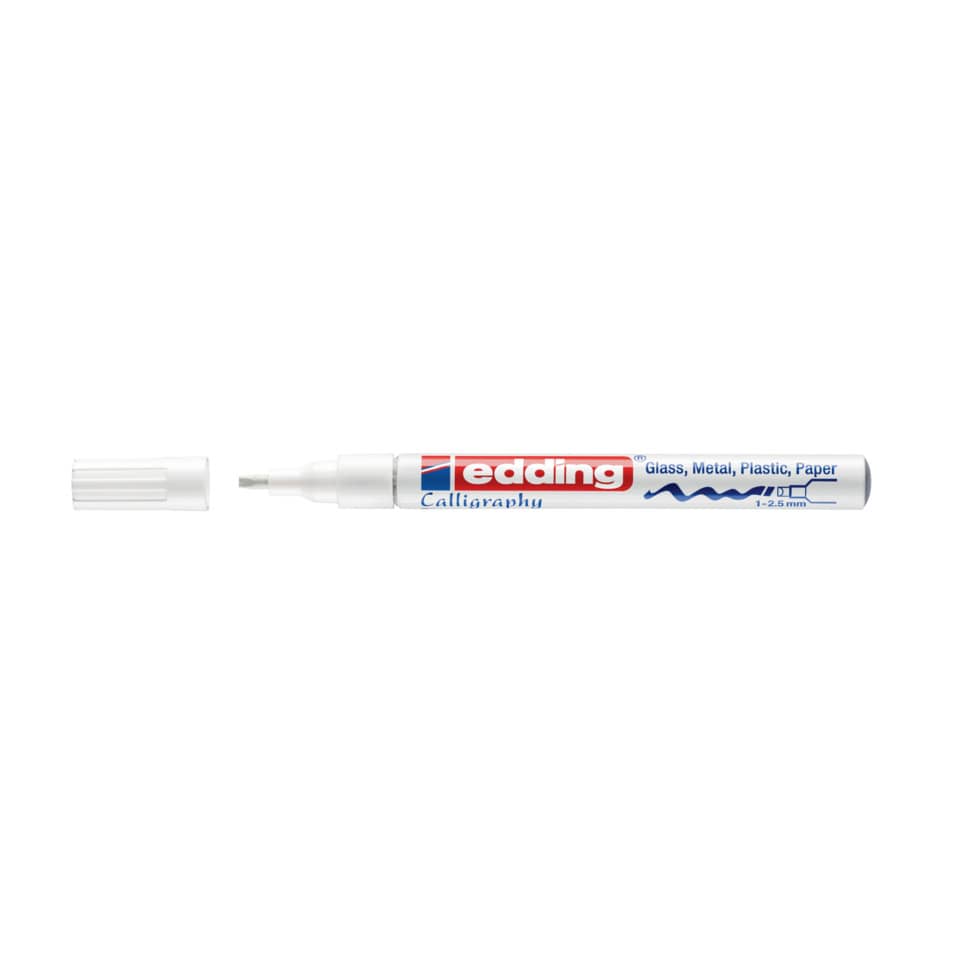 Glanzlackmarker 753, 1-2,5mm, Kalligrafiespitze , weiß EDDING 753-049 EDDING 753049 1-2,5mm