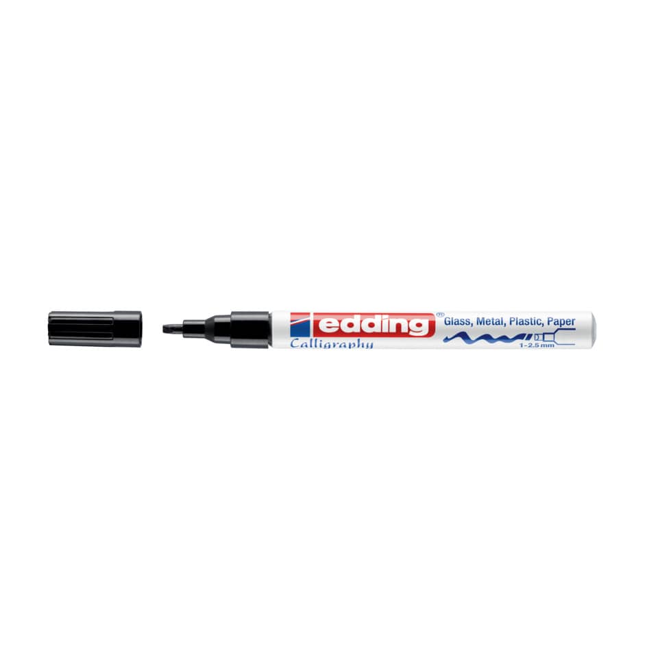 Glanzlackmarker 753, 1-2,5mm, Kalligrafiespitze , schwarz EDDING 753-001 EDDING 753001  1-2,5mm