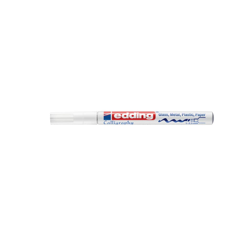 Glanzlackmarker 753, 1-2,5mm, Kalligrafiespitze , weiß EDDING 753-049 EDDING 753049 1-2,5mm