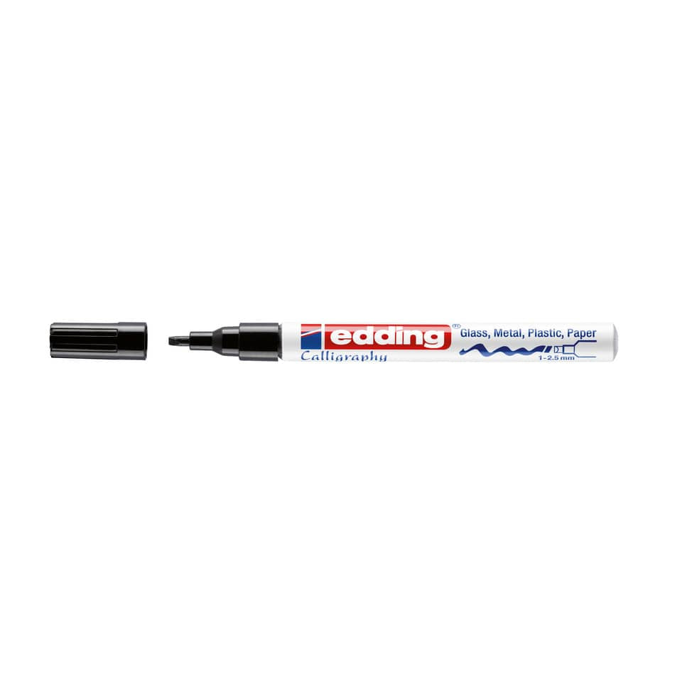 Glanzlackmarker 753, 1-2,5mm, Kalligrafiespitze , schwarz EDDING 753-001 EDDING 753001  1-2,5mm