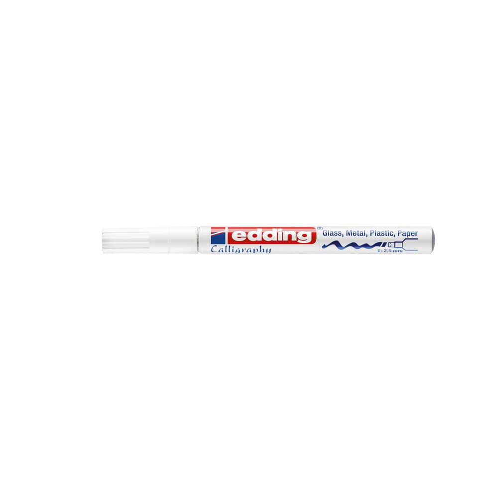 Glanzlackmarker 753, 1-2,5mm, Kalligrafiespitze , weiß EDDING 753-049 EDDING 753049 1-2,5mm