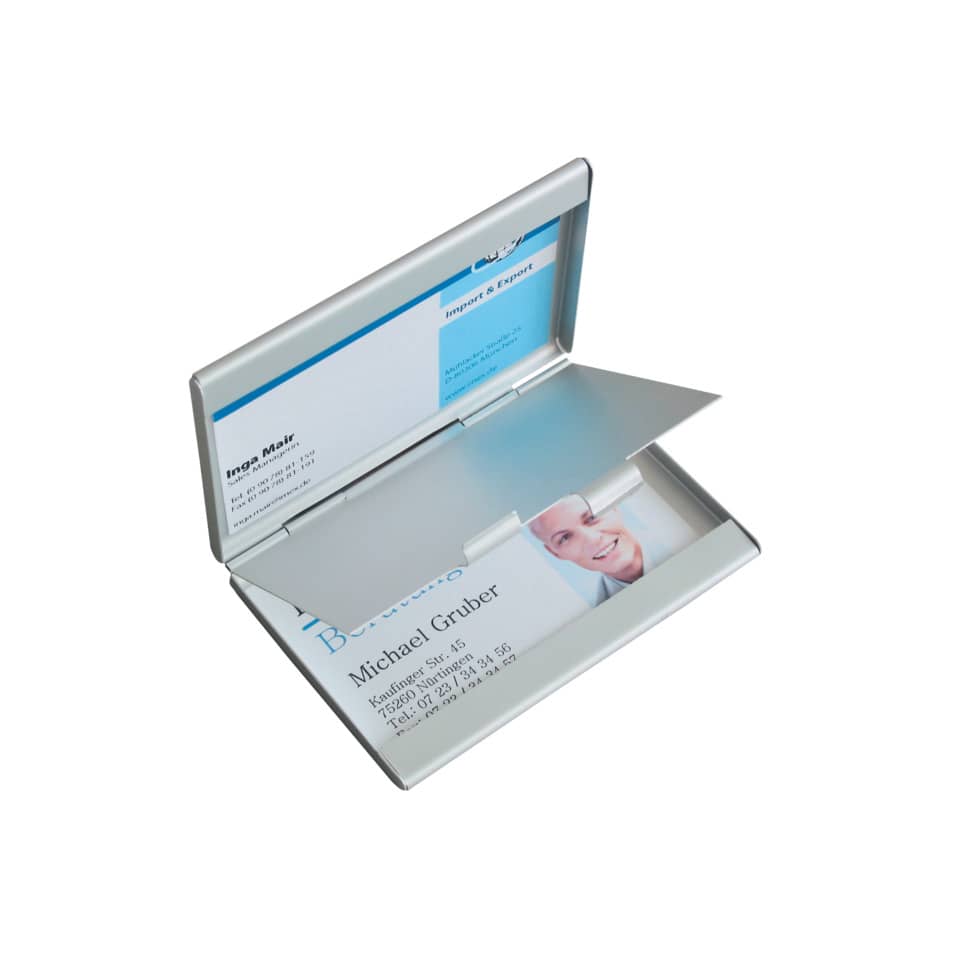 Visitenkarten-Etui Twin, 2 Fächer, Aluminium, silber matt SIGEL VZ136 SIGEL VZ136 Twin