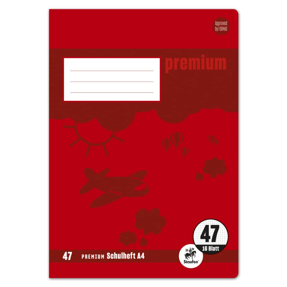 Heft, A4, 90g/m², 16 Blatt, Lin.47, kariert STAUFEN PREMIUM 734010347