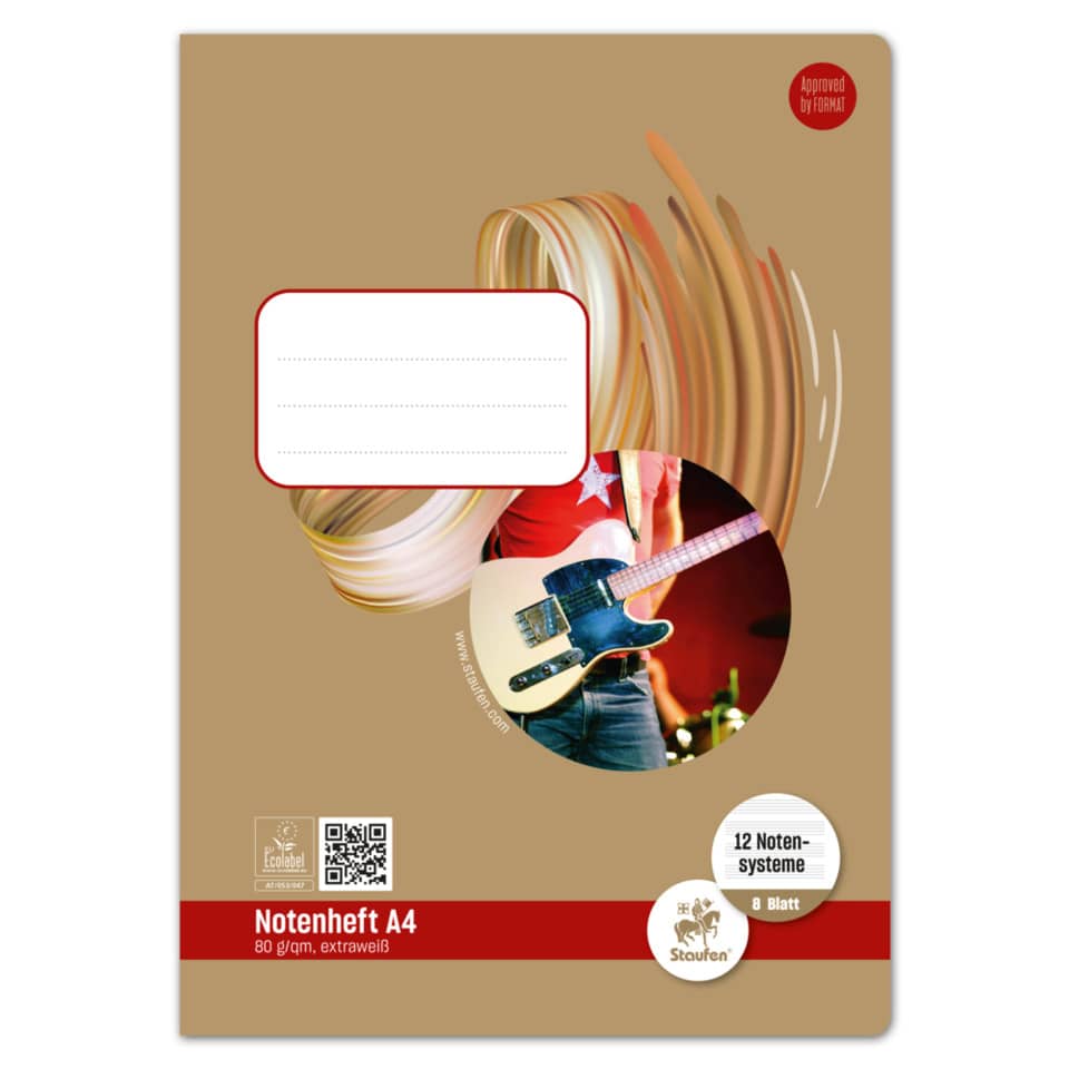 Notenheft, A4, 80g/m², 8 Blatt, 12 Systeme STAUFEN STYLE 040408012 STAUFEN STYLE 040408012 80g