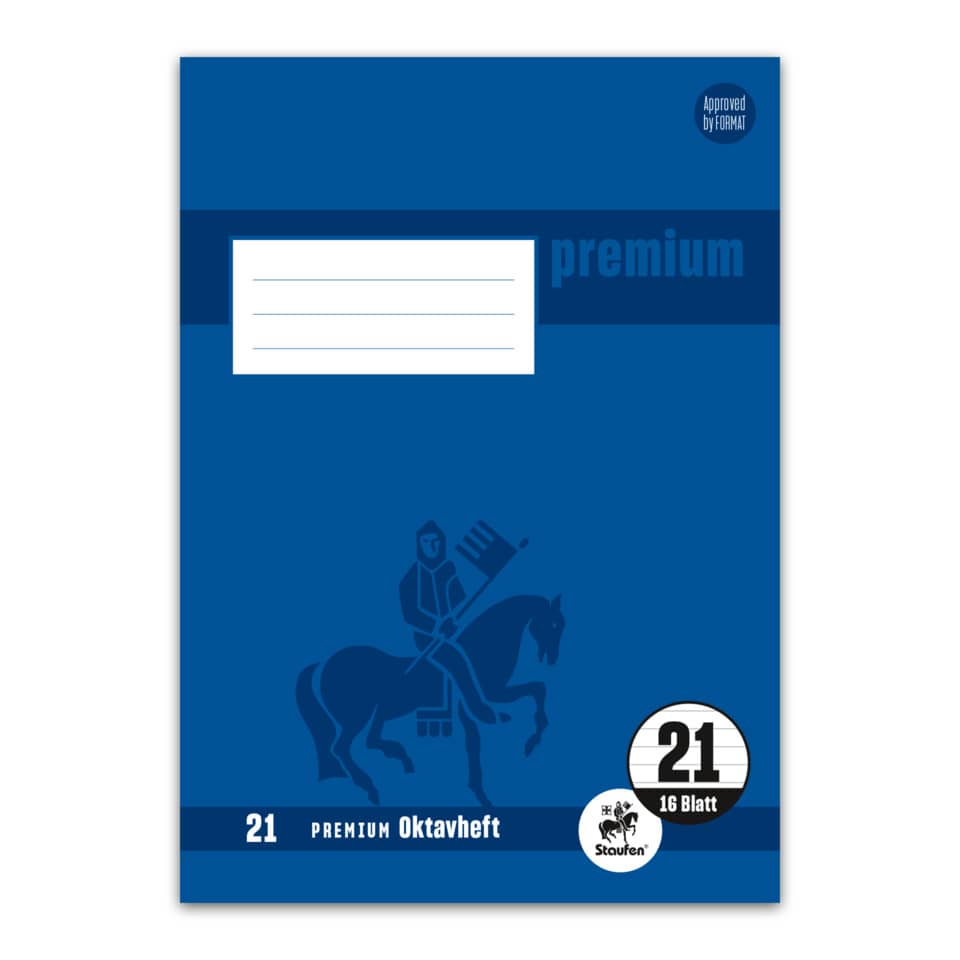 Oktavheft Academy, A6, 32 Blatt, Lin.21, liniert, blau STAUFEN PREMIUM 734010241