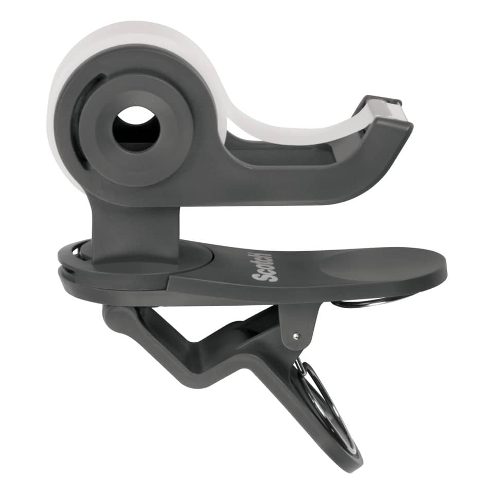 Klebebandabroller Clip & Twist, + 1 Rolle Klebeband 19 mm x 8,89 m, dunkelgrau SCOTCH C19-CLIP-CG SCOTCH C19-CLIP-CG 19mm x8.89m