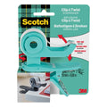 Tischabroller Clip & Twist Abroller, türkis, inkl. 1 Rolle Klebeband 19 mm x 8,89 m SCOTCH C19-CLIP-TL SCOTCH C19-CLIP-TL 19mm x8,89m