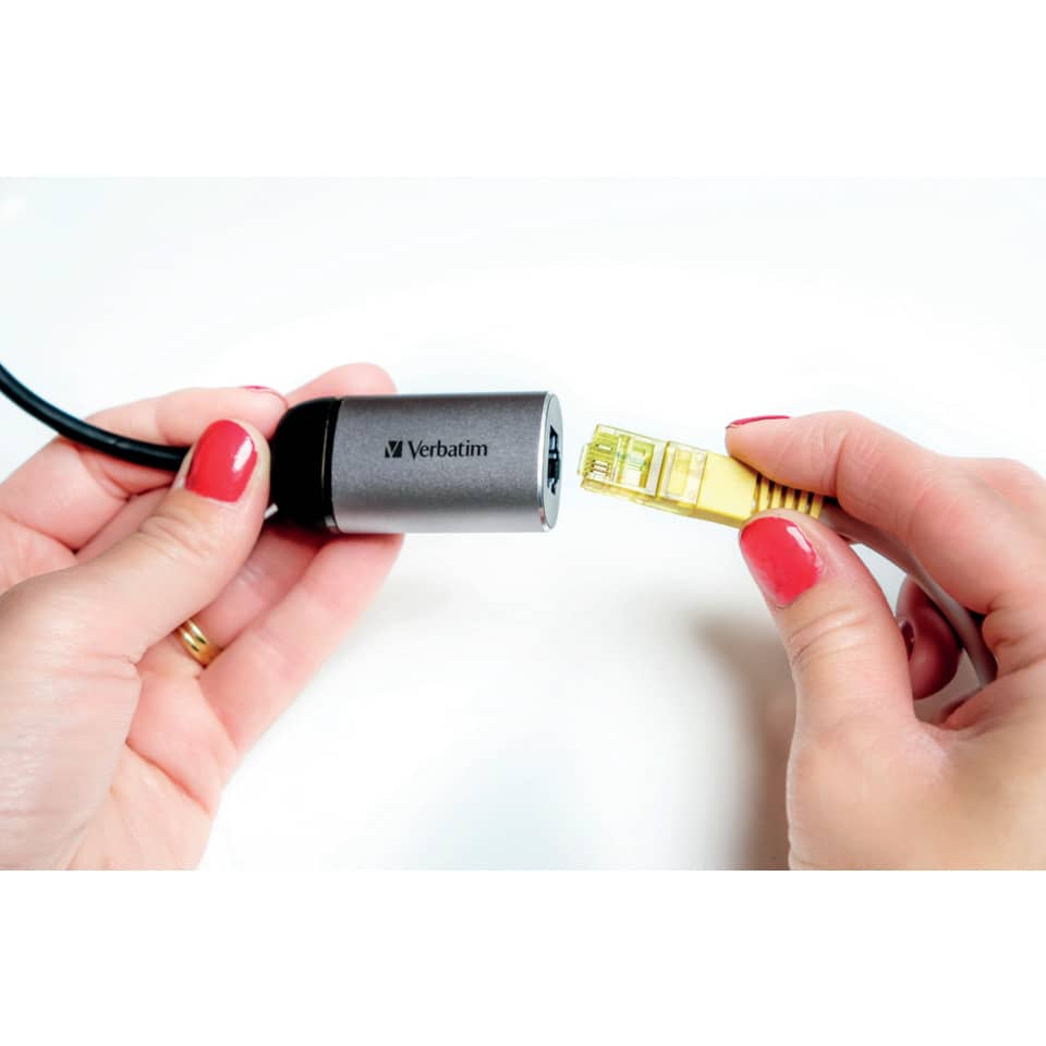 Adapter USB-C Ethernet, schwarz/grau VERBATIM VER49146 VERBATIM 49146