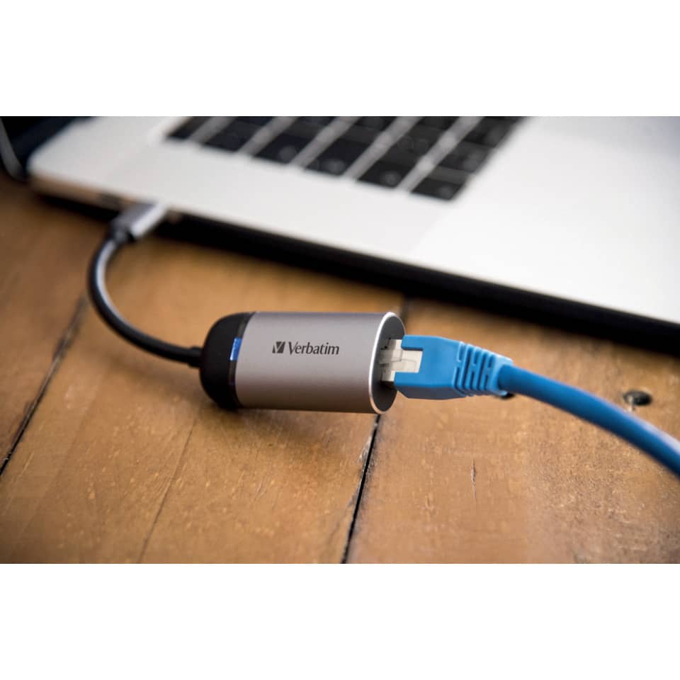Adapter USB-C Ethernet, schwarz/grau VERBATIM VER49146 VERBATIM 49146