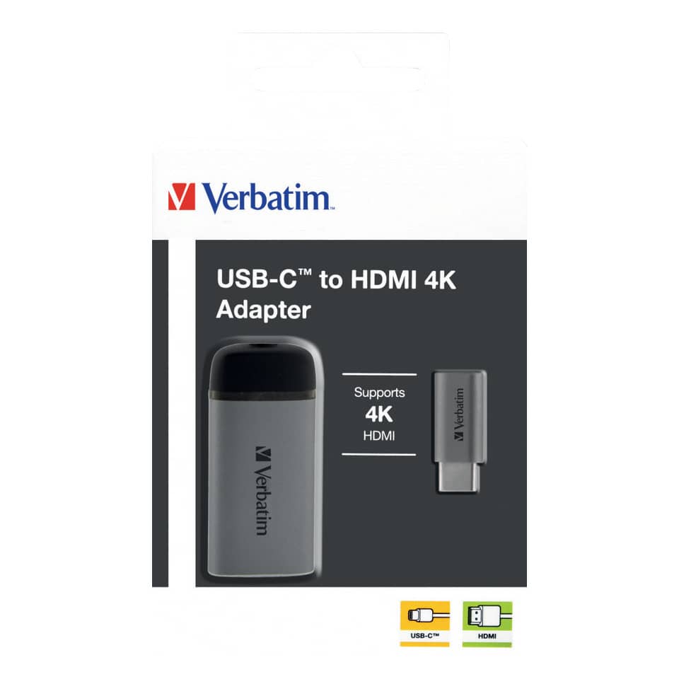 Adapter USB-C HDMI 4K, schwarz/grau VERBATIM VER49143 VERBATIM 49143