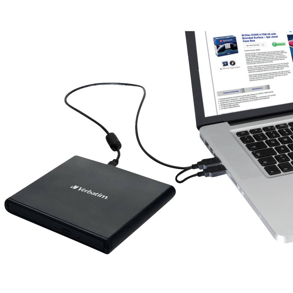 Laufwerk Slimline DVD, schwarz VERBATIM VER98938 VERBATIM 98938