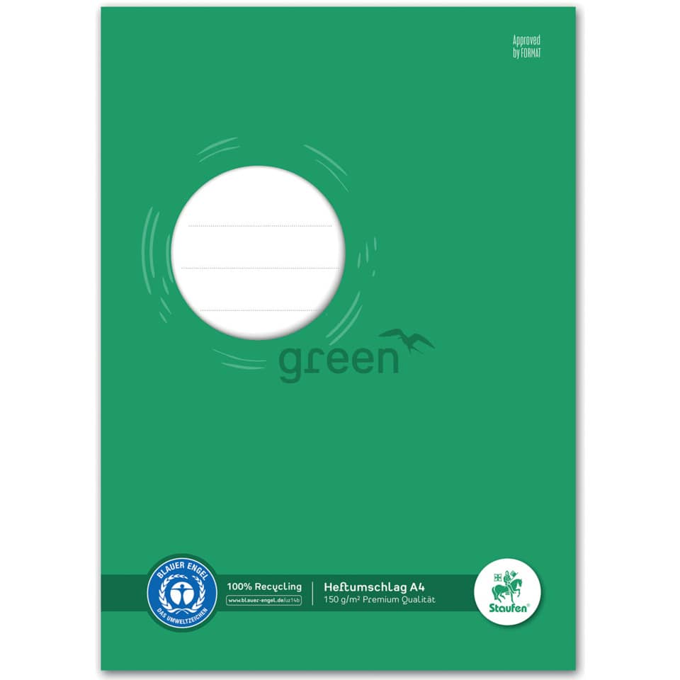 Heftschoner Recyclingpapier, A4, 150g/m², grün STAUFEN GREEN 794004611
