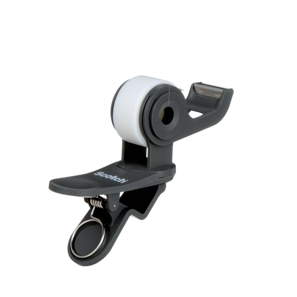 Klebebandabroller Clip & Twist, + 1 Rolle Klebeband 19 mm x 8,89 m, dunkelgrau SCOTCH C19-CLIP-CG SCOTCH C19-CLIP-CG 19mm x8.89m