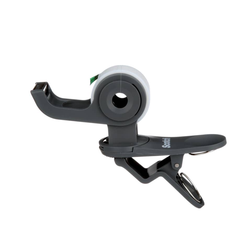 Klebebandabroller Clip & Twist, + 1 Rolle Klebeband 19 mm x 8,89 m, dunkelgrau SCOTCH C19-CLIP-CG SCOTCH C19-CLIP-CG 19mm x8.89m