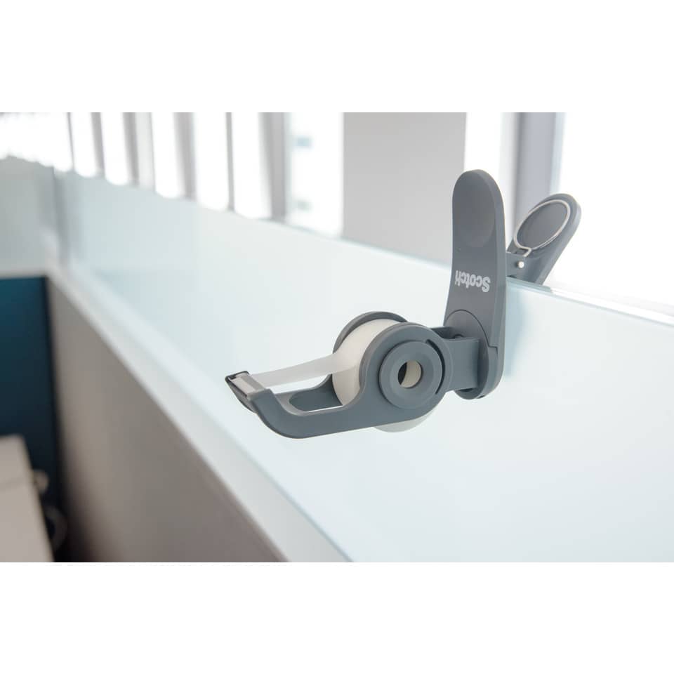 Klebebandabroller Clip & Twist, + 1 Rolle Klebeband 19 mm x 8,89 m, dunkelgrau SCOTCH C19-CLIP-CG SCOTCH C19-CLIP-CG 19mm x8.89m