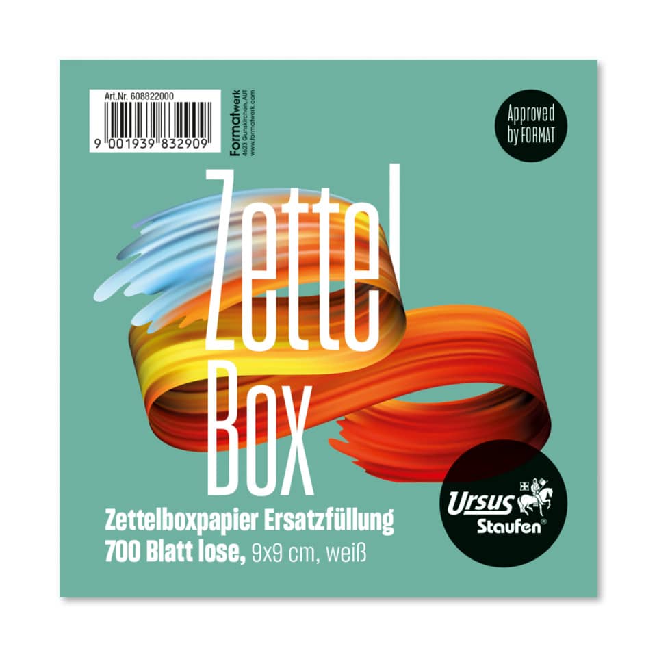 Zettelboxnachfüllung, 9 x 9 x 9cm, 700 Blatt, weiß URSUS STYLE 608822000 URSUS 608822000 70g  9x9x9 cm