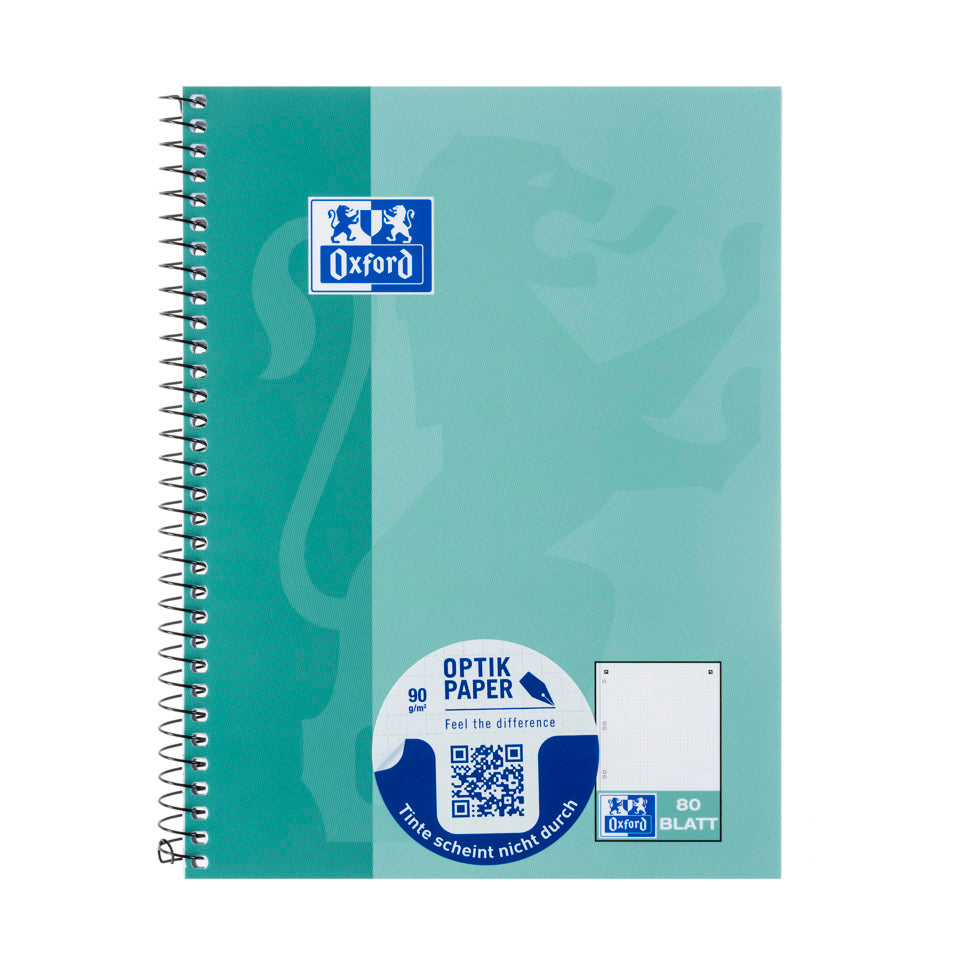 Collegeblock, A5+, 80 Blatt, punktkariert, grünblau OXFORD 400132392 OXFORD 400132392 grünblau