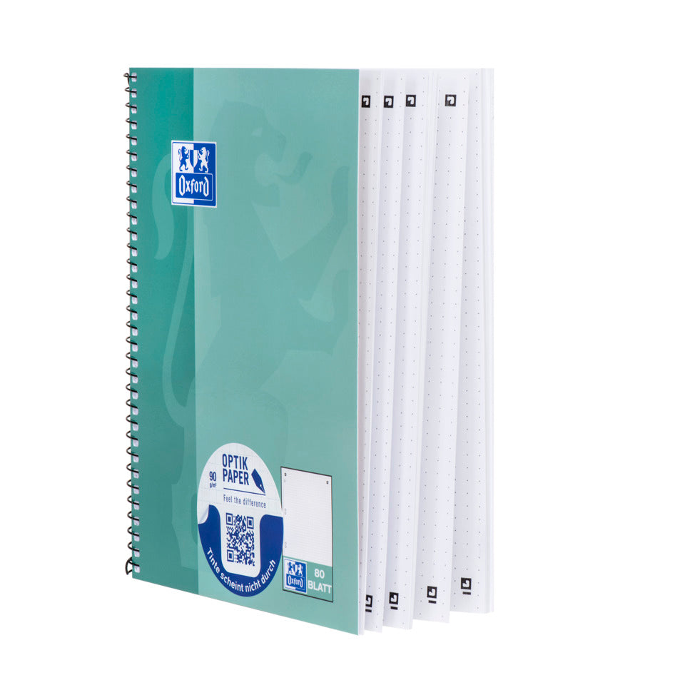 Collegeblock, A5+, 80 Blatt, punktkariert, grünblau OXFORD 400132392 OXFORD 400132392 grünblau